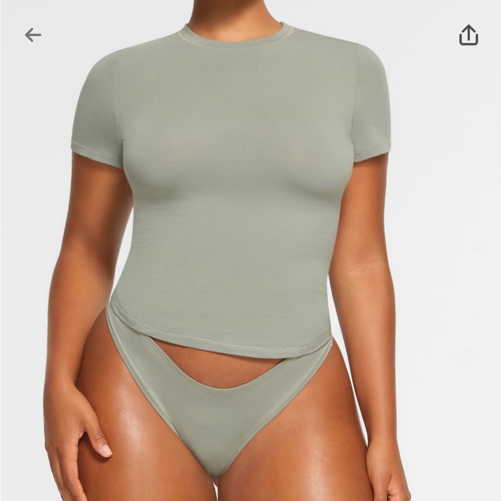 SKIMS Cotton Jersey T-Shirt Mineral Tee